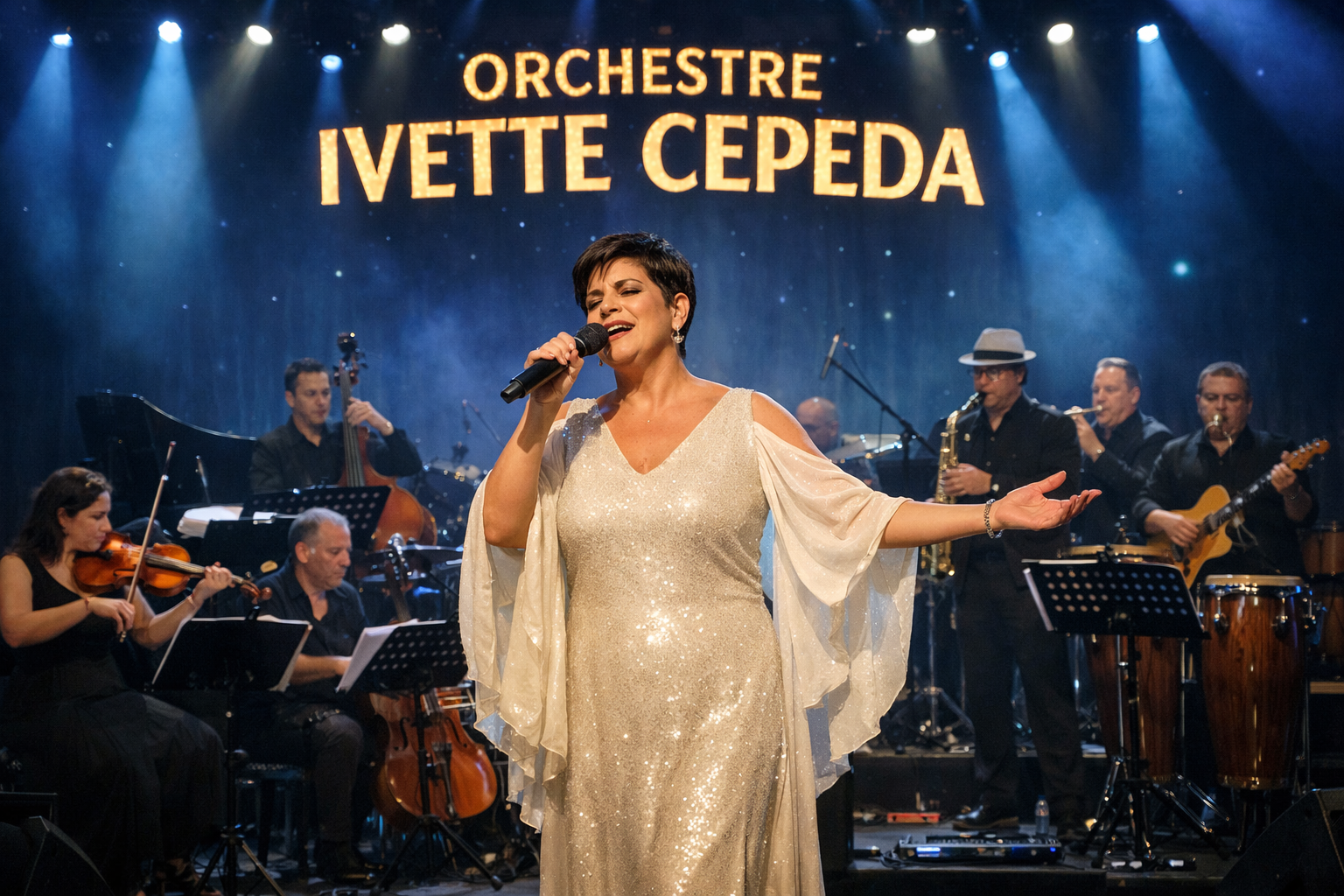 Ivette Cepeda en concert avec l'orchestre